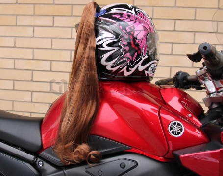 Пони-хвост на мотошлем CRAZY IRON коричневый 60 см (фото 1, фотография 1)