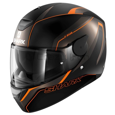 Мотошлем интеграл SHARK D-SKWAL RAKKEN Mat, черно-оранжевый, матовый (фото 1, фотография 1)