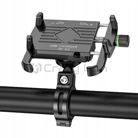 Держатель для телефона на руль мотоцикла с зарядным устройством USB 3 QC (фото 5, фотография 5)