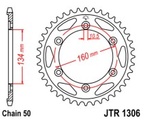 Звезда ведомая (задняя) JTR1306.41 JT 530