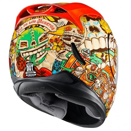 Мотошлем интеграл ICON AIRMADA LOS MUERTOS, красный (фото 2, фотография 2)